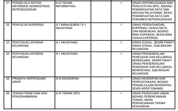 Formasi CPNS Kabupaten Sukabumi 2021 Tenaga Teknis 4